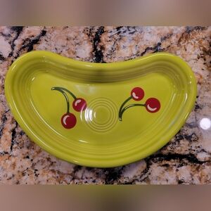 Fiestaware Exclusive HLCCA Crescent Tray Lemongrass Cherries